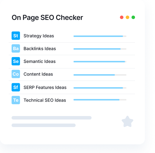 On-page SEO checker dashboard