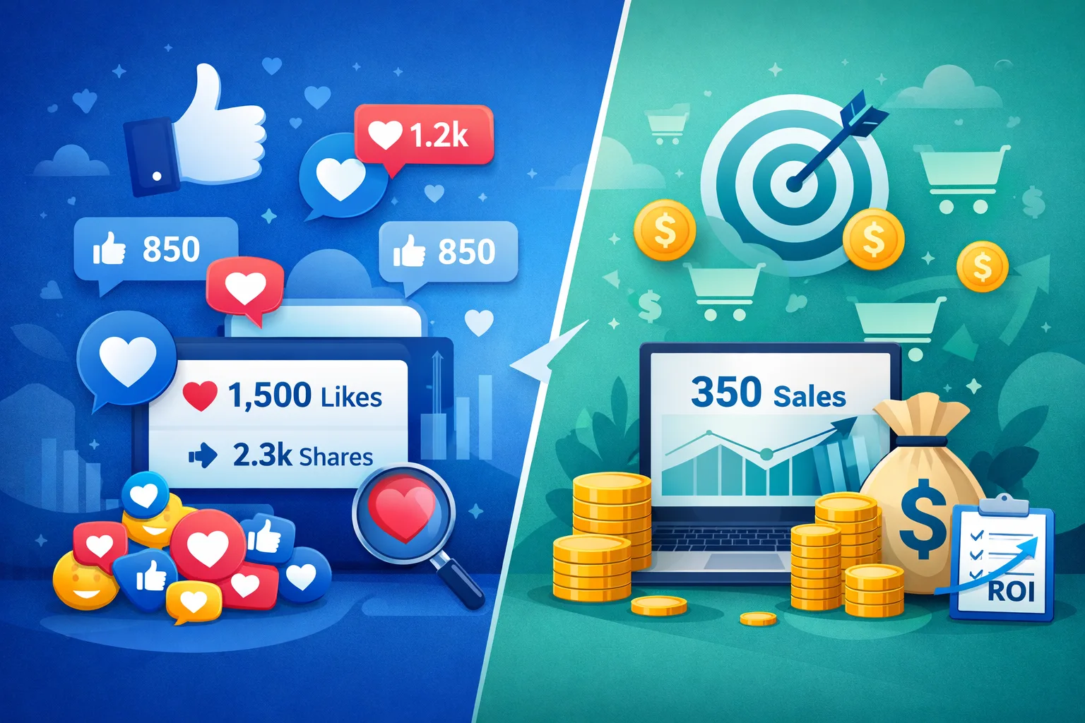 Social media vanity metrics vs real business ROI